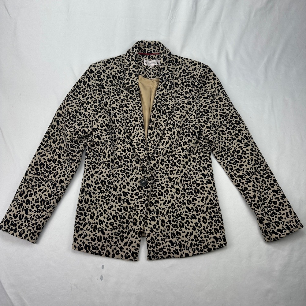 Nanette Lepore Animal Print Leopard Single Button Blazer Jacket
